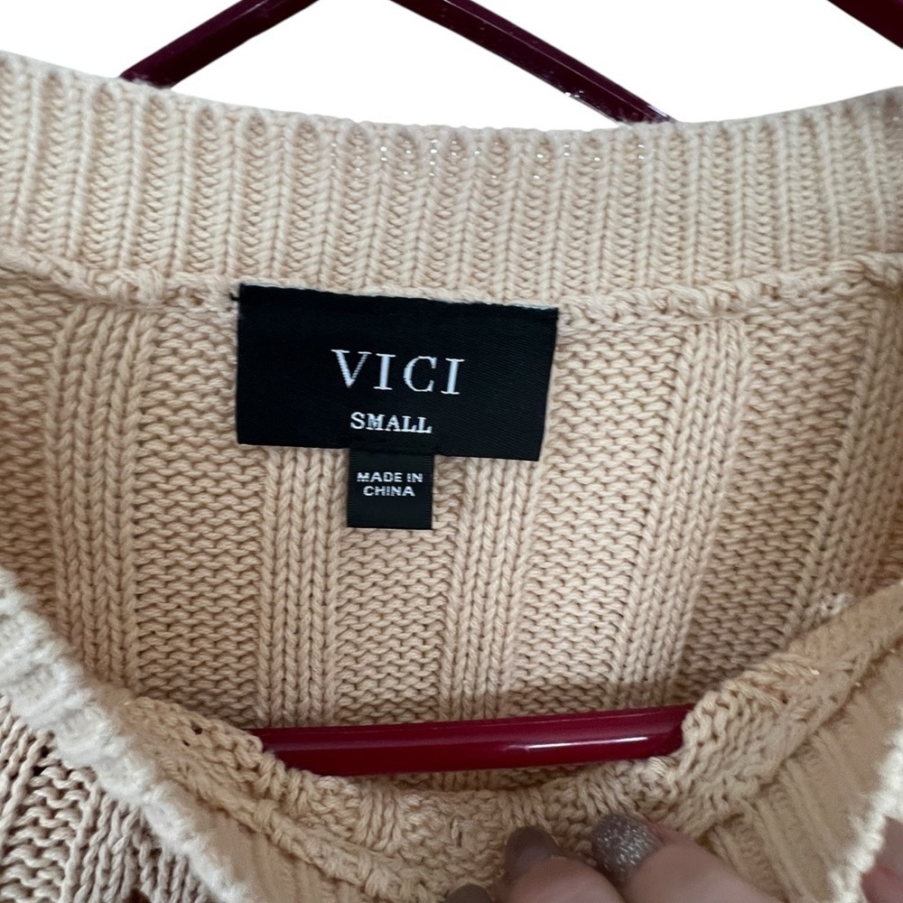 Vici Light Tan Women’s Knit Sweater - Picture 2 of 4